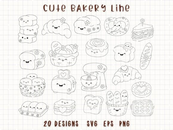 Bakery Clipart SVG: Hand Drawn Bread Graphics