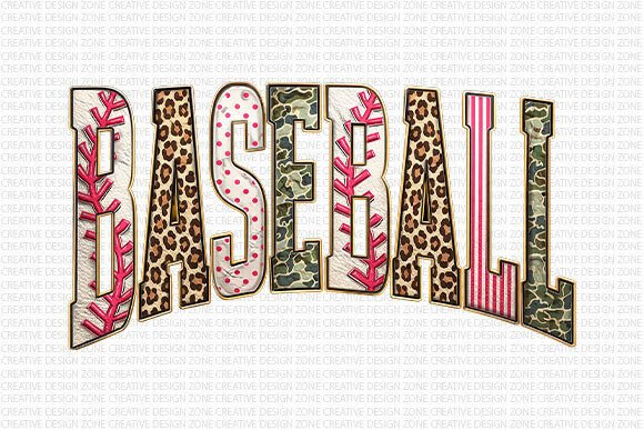 Baseball Leopard Varsity PNG: Elevating Sports Apparel with Bold Typography