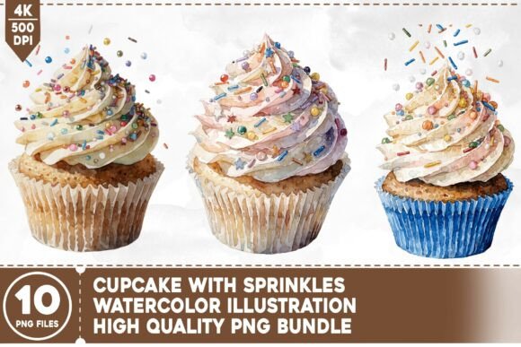 Cupcake with Sprinkles PNG Bundle: A Versatile Asset for Creative Projects