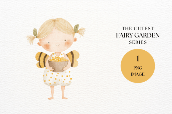 Cute Bee Fairy Girl Honey Bowl PNG: A Versatile Design Asset