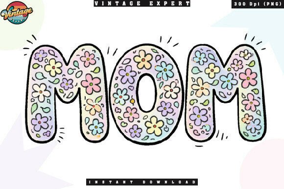 Cute Mom Flower Typography PNG: Elevating Mother’s Day and Summer Apparel Designs