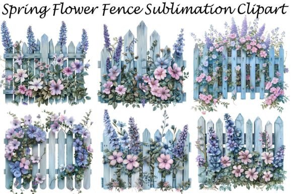 Integrating Spring Flower Fence Sublimation Clipart Into Creative Workflows