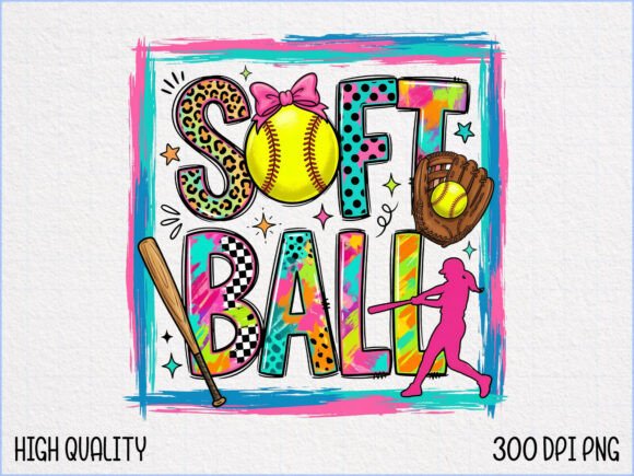 Retro Softball with Bat Glove PNG: Elevating Vintage Sports Design