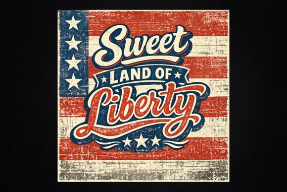 Sweet Land of Liberty Stripes USA PNG