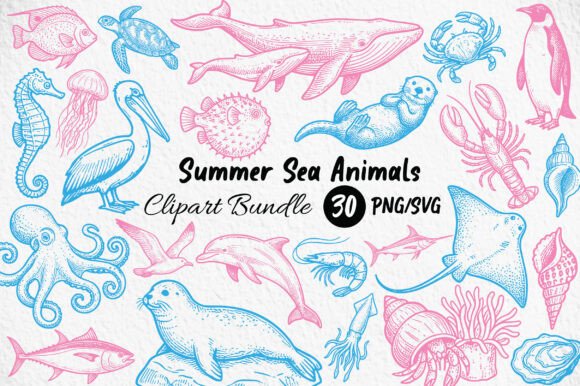 Unlocking Creative Potential with Summer Sea Animals Clipart PNG SVG