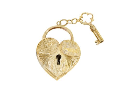 Watercolor Heart Lock and Key Clipart Guide