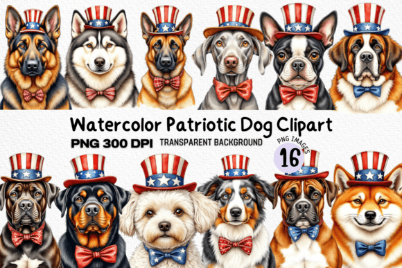Watercolor Patriotic Dog Clipart PNG Guide