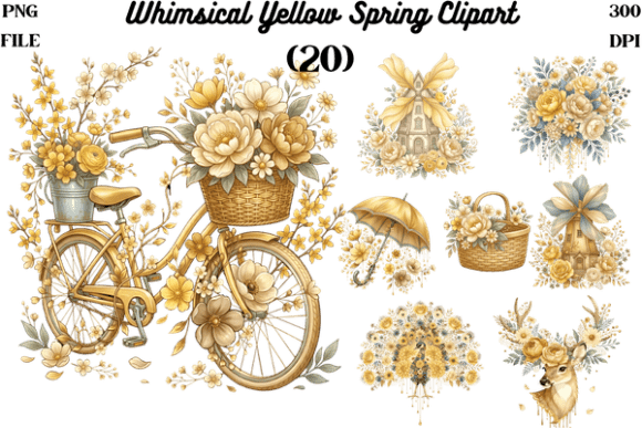 Whimsical Yellow Spring Clipart PNG: Practical Applications for Seasonal Design
